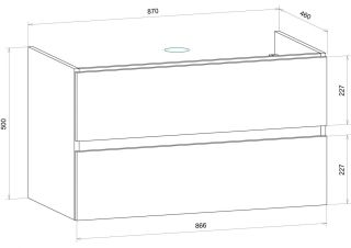 Подвесная тумба под раковину Art&Max Techno 90см смоки софт AM-Techno-900-2C-SO-ZB815
